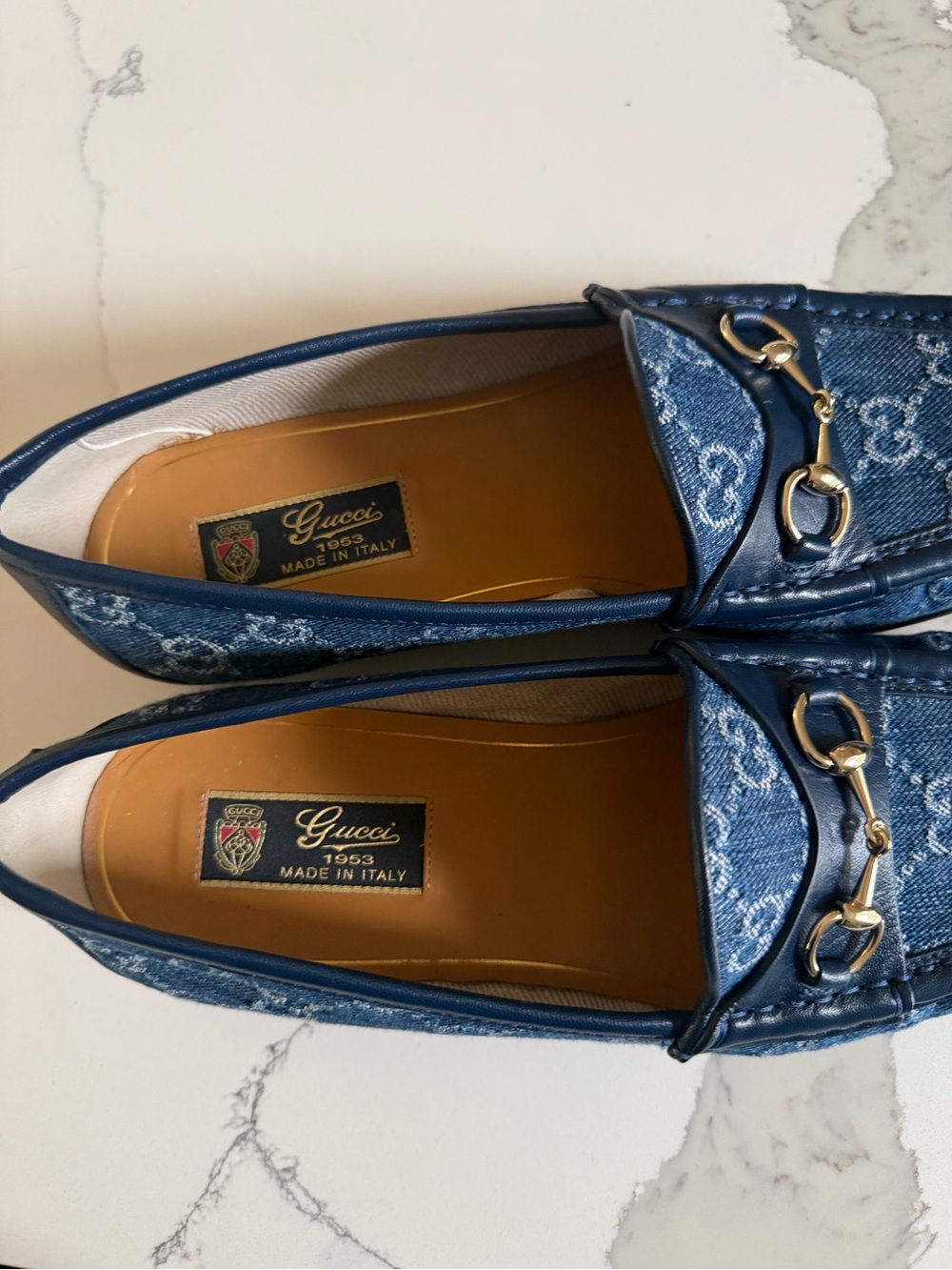 Gucci 1953 Horsebit GG Denim Loafers Navy Blue Leather EU 40 US 10, EUC, box inc - Picture 7 of 10